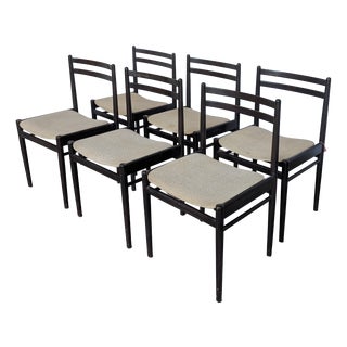 Vintage Dining Chairs in Beech Wood, 1970s, Set of 6 For Sale