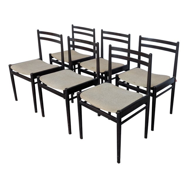 Vintage Dining Chairs in Beech Wood, 1970s, Set of 6 For Sale