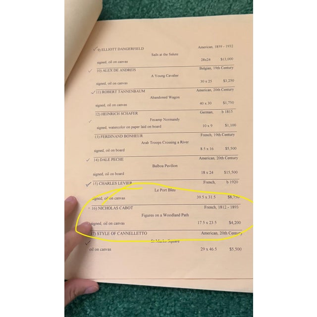 Nicholas Cabot - Figures on a Woodland Path, 19th Century, French, Oil on Canvas, Framed For Sale - Image 9 of 9