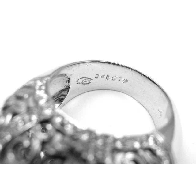 Contemporary Carrera Y Carrera Taj Mahal 18k White Gold Diamond Ring Cert., size 8 For Sale - Image 3 of 8