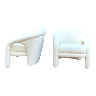 1980’s Vladimir Kagan Style Sculptural Club Chairs - a Pair For Sale