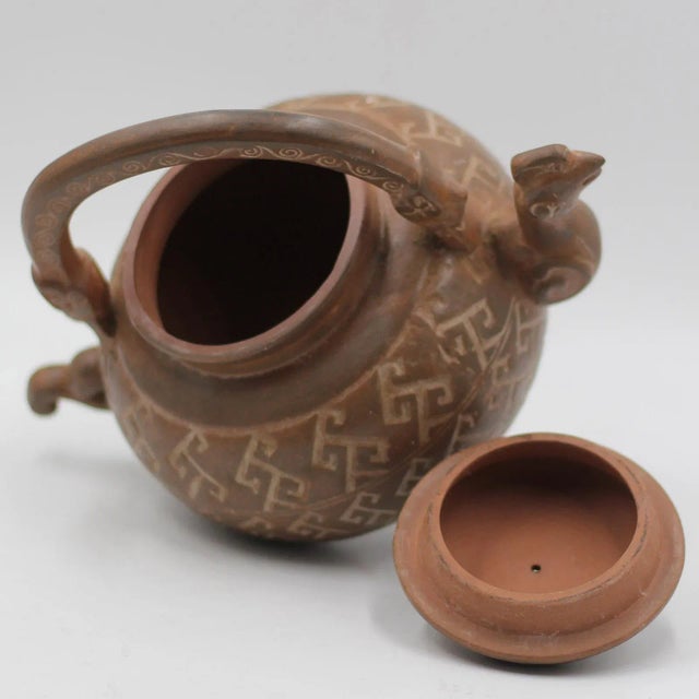 Vintage Chinese Teapot in Terracotta, 1960s For Sale - Image 9 of 11