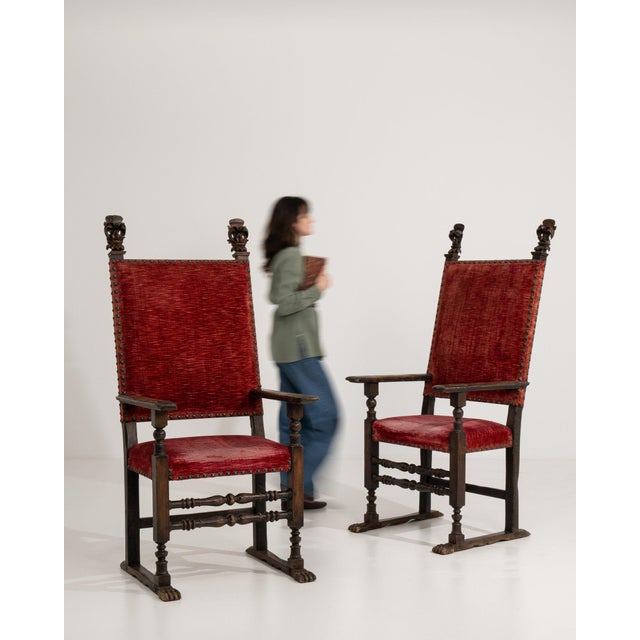 18th Century France Red Wood Armchair For Sale - Image 4 of 11