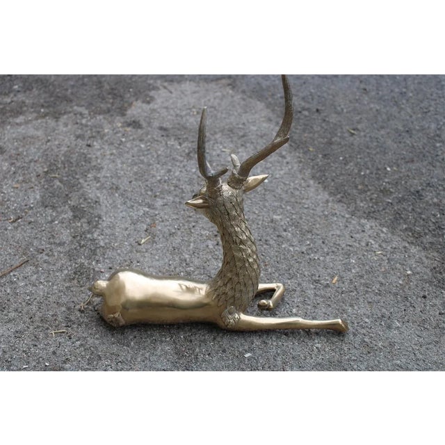 Mid-Century Modern Deer Sculpture in Solid Brass, Italy, 1950s For Sale - Image 3 of 8