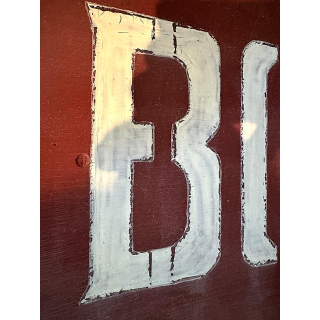 Large Original Double-Sided Books Sign, Hand-Painted Steel, American Library c.1930s For Sale In Boston - Image 6 of 6