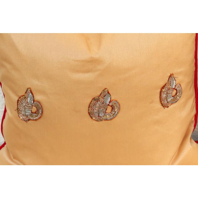 1990s Pair of Ojas Zardozi Pillows For Sale - Image 5 of 7