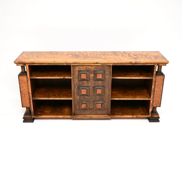 An absolutely stunning Swedish Art Deco satin birch and walnut cabinet / bookcase. This was recently imported from Sweden,...