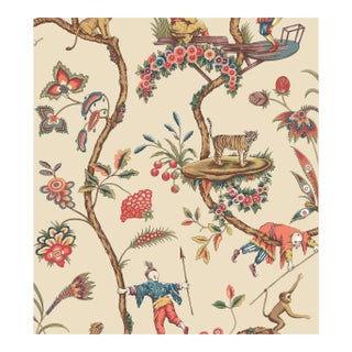 Sample - The House of Scalamandré Chinoise Exotique Wallcovering, Ecru For Sale