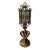 Large Hammered Glass Wrought Iron Lantern Lamp by Longobard, Italy, 1970s For Sale