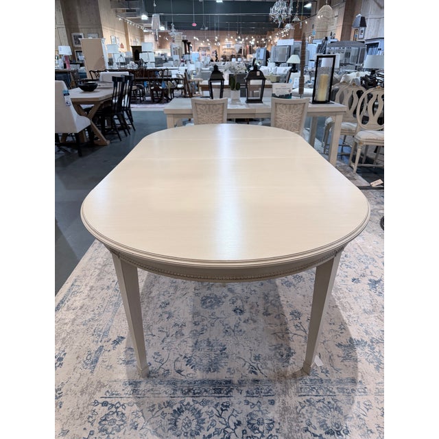 Late 20th Century Gustavian Painted Oval Dining Table Set For Sale - Image 4 of 12