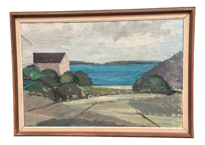 Einar Persson, Coastal Motif, 1950s, Oil on Panel, Framed