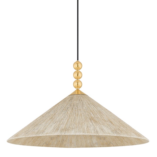 Mitzi Mitzi Song 30 in. 1 Light Pendant in Aged Brass Finish For Sale - Image 4 of 4