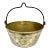 Antique Late 1800s Solid Brass Cauldron/Pot With Forged Iron Handle For Sale