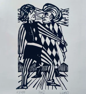 1965 "The Pose 1" Abstract Figurative Artist's Proof Signed and Numbered Print by Witt