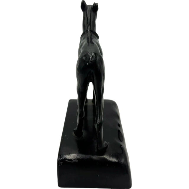 Vintage Doberman Dog Figure Statue Black Metal Desk Animal For Sale - Image 10 of 12