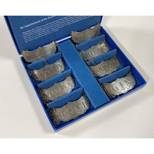 Steiff Pewter Liquor Decanter Tags, Set of 8 Chairish