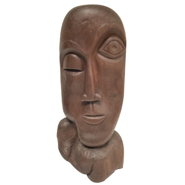Face Sculpture, 1973, Wood For Sale