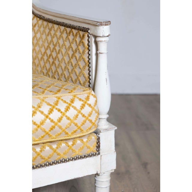 Yellow French 19th Century Pair of Marquise Chairs Circa 1890 For Sale - Image 8 of 11