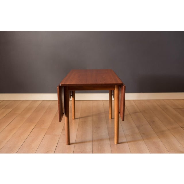 Børge Mogensen Vintage Danish Teak Drop Leaf Extension Dining Table by Borge Mogensen For Sale - Image 4 of 18