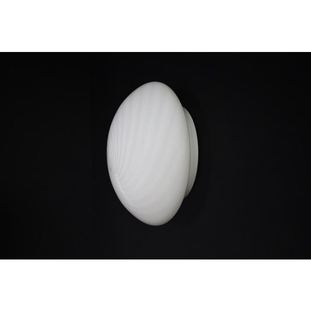 Large Murano Swirl Glass Ceiling Light attributed to Vm-Vetri, Italy, 1970s For Sale - Image 11 of 17