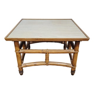 Vintage Mid-Century Modern Bamboo Style Coffee Table by John Wisner for Ficks Reed For Sale