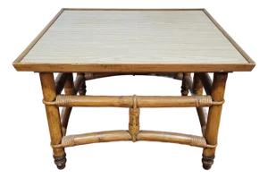Vintage Mid-Century Modern Bamboo Style Coffee Table by John Wisner for Ficks Reed