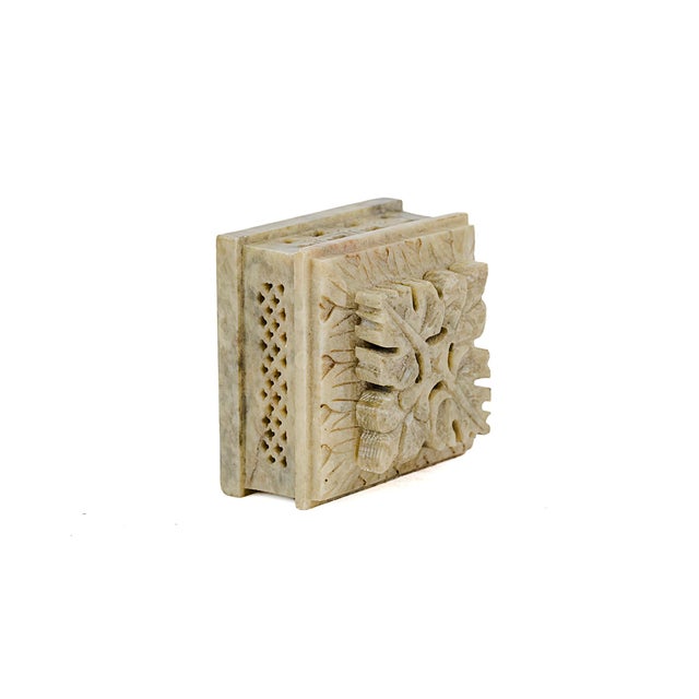 Hand-Carved Soapstone Trinket Box For Sale - Image 4 of 10
