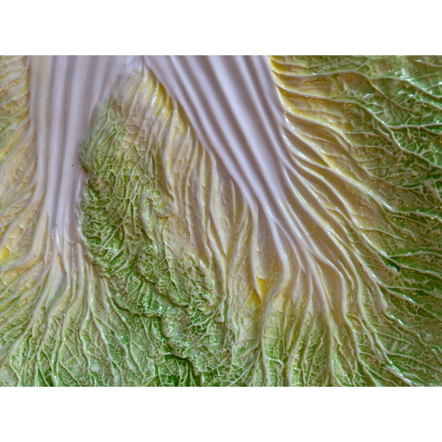 Late 20th Century Vintage Majolica Style Cabbage Platter by Tastesetter Sigma For Sale - Image 5 of 8