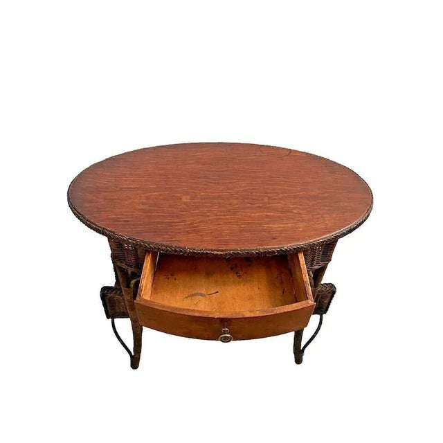 Vintage from the 1920s Materials: Wood, Oak, Wicker, bamboo, rattan Gorgeous Hand crafted Antique Wicker Rattan Bamboo...