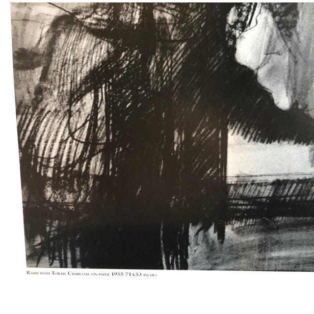 Late 20th Century Hyman Bloom, Abstract Expressionist Hyman Bloom Judaica Hand Signed Poster Rabbi with Torah, 1993 For Sale - Image 5 of 8