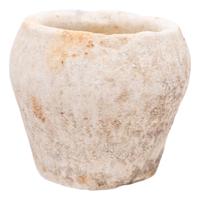 Antique Chinese Chiseled Marble Kitchen Mortar For Sale