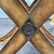 Kreiss Neoclassical Tooled Leather Greek Key X Base Console Table by Kreiss Collection For Sale - Image 4 of 12