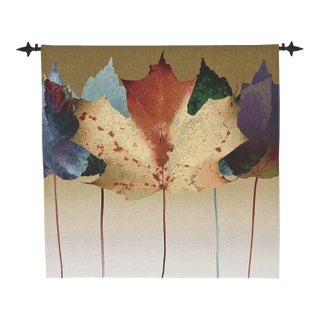 Leaf Dance Loom Woven Tapestry - 134 X 134 Cm (4'5" X 4'5") - Requires Rod Size 3 For Sale