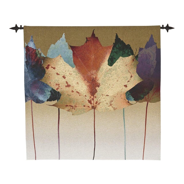 Leaf Dance Loom Woven Tapestry - 134 X 134 Cm (4'5" X 4'5") - Requires Rod Size 3 For Sale