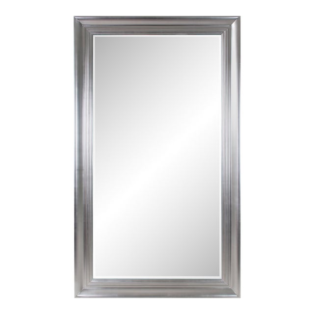 Oversized Tierney Silver Leafed Mirror For Sale