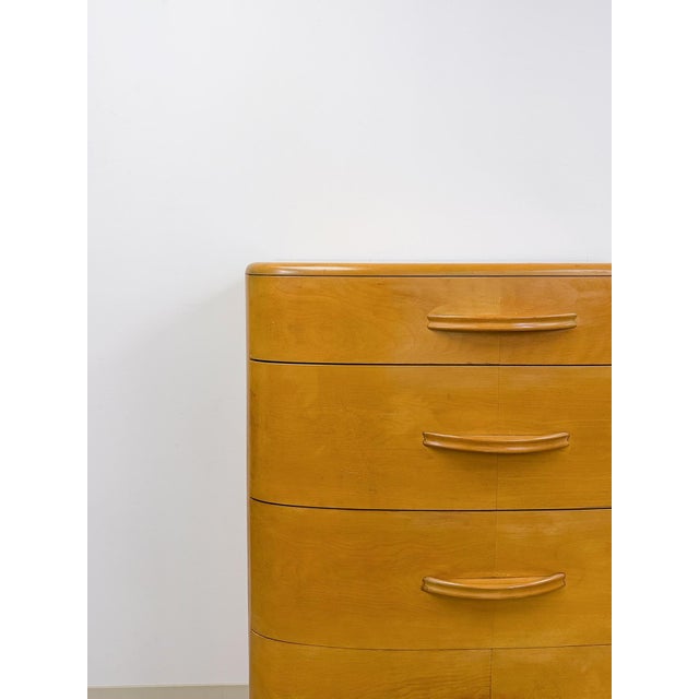 Heywood Wakefield MCM Tallboy 5-Drawer Dresser Pre-Wwii Vintage 32" Wide For Sale In Tampa - Image 6 of 18