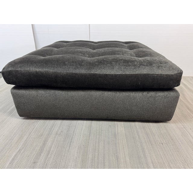 Scheiber Design Group Tufted Ottoman, Charcoal For Sale - Image 4 of 16