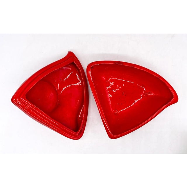 Mid-Century Christine’s California Pottery Red Candy Dish With Lid – MCM / Retro Pop For Sale - Image 11 of 13