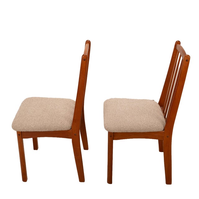 1980s Koda Woodcraft Danish Modern Teak Slat Back Side Dining Chairs - A Pair For Sale - Image 10 of 12