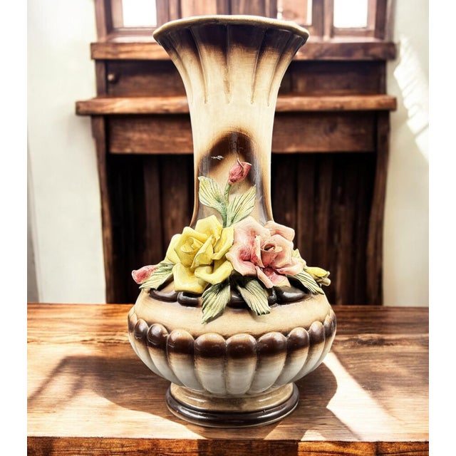Vase with Roses by Capodimonte, 1950s For Sale - Image 9 of 18