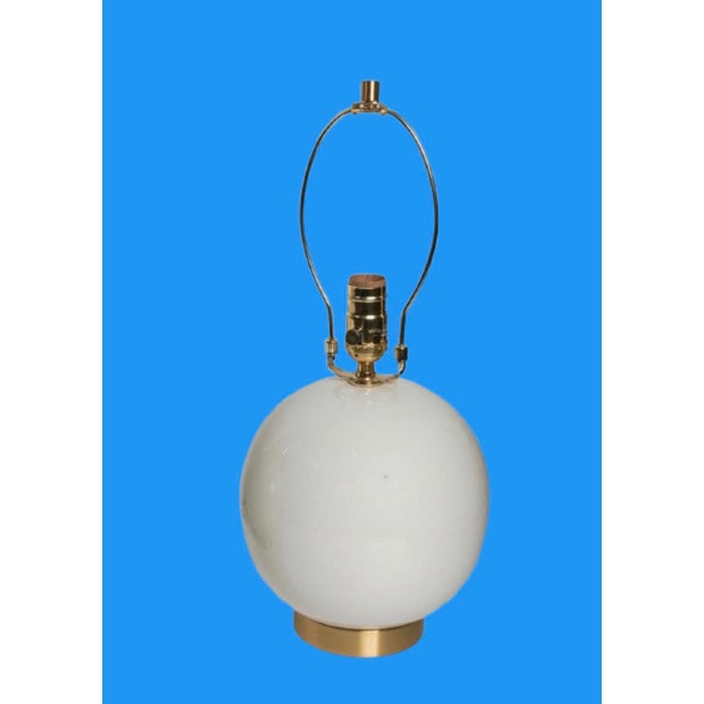 Ralph Lauren White Ceramic & Brass Signed Vintage Lamps - A Pair For Sale In Miami - Image 6 of 9