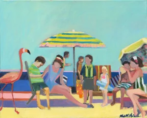 "Flamingo" Contemporary Figurative Giclee Print by Michelle Heimann 16"x20"