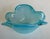 Murano Vintage Hand-Blown Aqua Opaline Art Glass Sculptural Bowl For Sale - Image 4 of 8