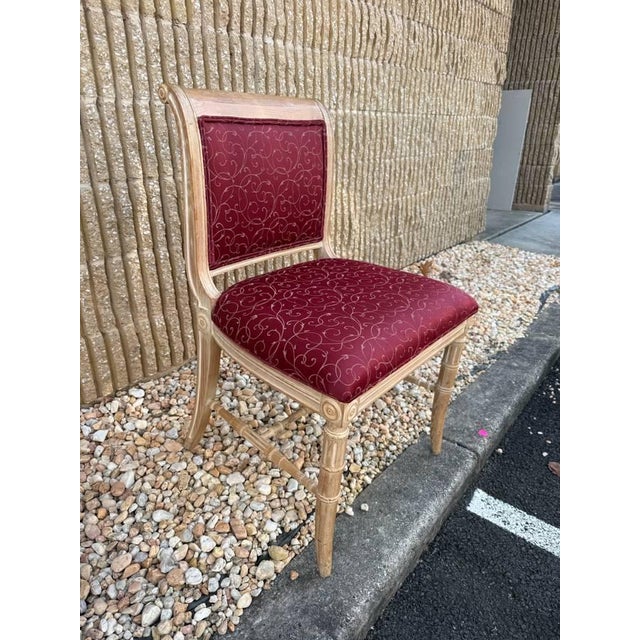 Wood Set of 4 Louis XVI Style Square-Shaped Back Dining Chairs For Sale - Image 7 of 15