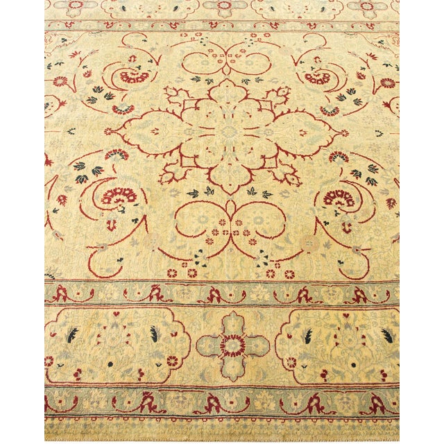Solo Rugs Mogul, One-of-a-Kind Hand-Knotted Area Rug in Ivory, 4' 6" x 7' 1" For Sale - Image 4 of 8
