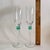 Glass Vintage Champagne Flutes Clear Glass With Green Stem Detail, 9" - Set of 2 For Sale - Image 7 of 7
