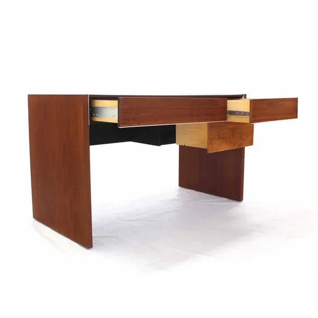 Mid Century Modern Hidden File Drawer Glenn California Walnut Writing Table Desk For Sale - Image 6 of 10