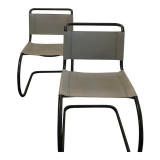 1990s Mies Van De Rohe Style Canilever Chair - Set of 2 For Sale