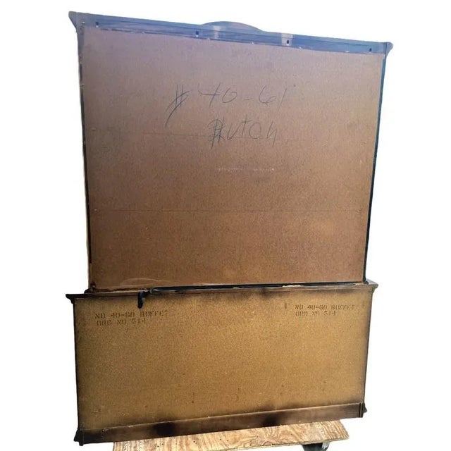 Wood Vintage Breakfront Holman Manufacturing Large Spanish Revival Oak Standing China Cabinet - 1960s For Sale - Image 7 of 9