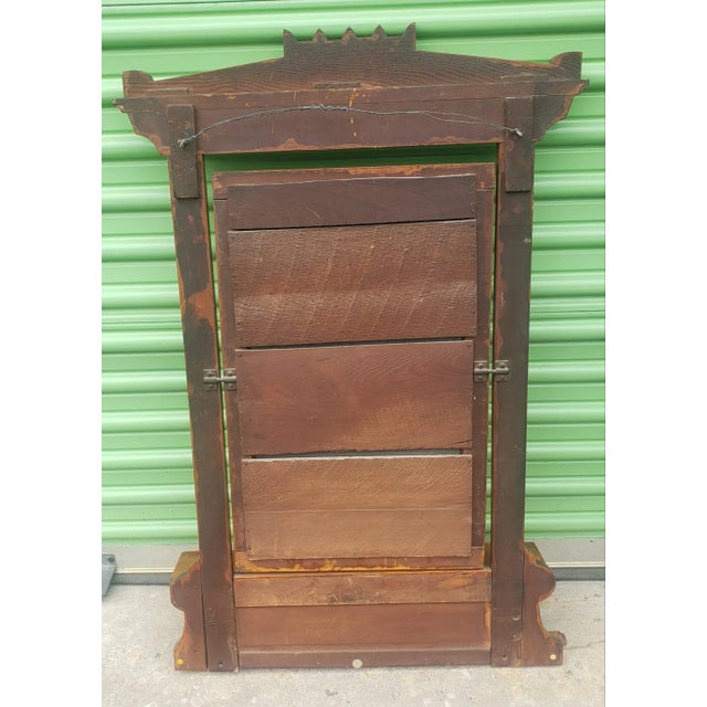 Late 19th Century 19th Century Victorian Maple Framed Wall Shaving Mirror For Sale - Image 5 of 5